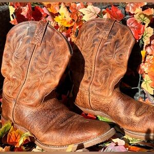 Laredo Tan Leather Cowboy Boots